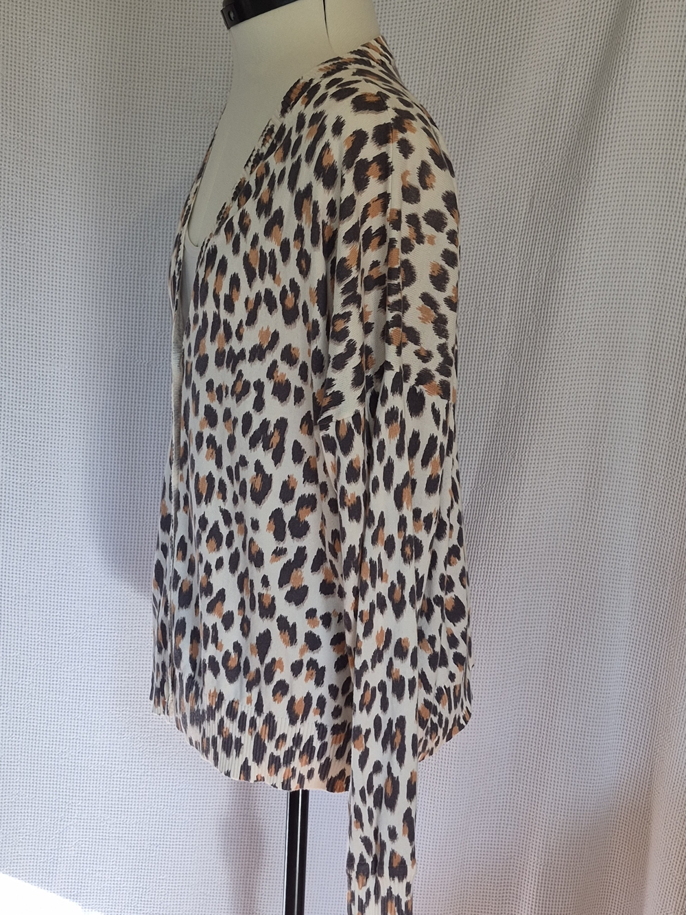 LOFT Leopard Print Cardigan in Cream, Brown & Black - Picture 3 of 8